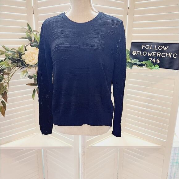 VINCE LARGE BLACK CABLEKNIT SWEATER - Picture 1 of 7
